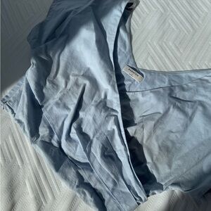 Babaton Cropped Light Blue Wrap Top